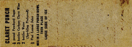 Carbone Wine Matchbook, rear