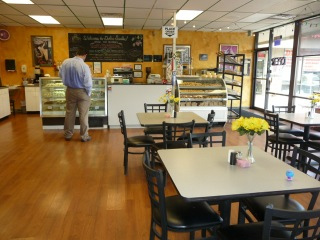 The cheery atmosphere is perfect for an Italian sweet and cafe latte.