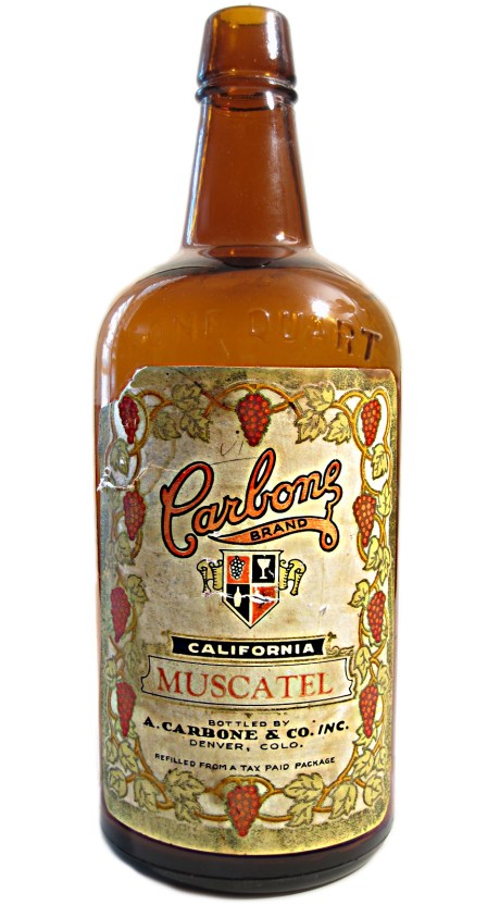 Carbone Wine Muscatel Bottle - Pre-Prohibition